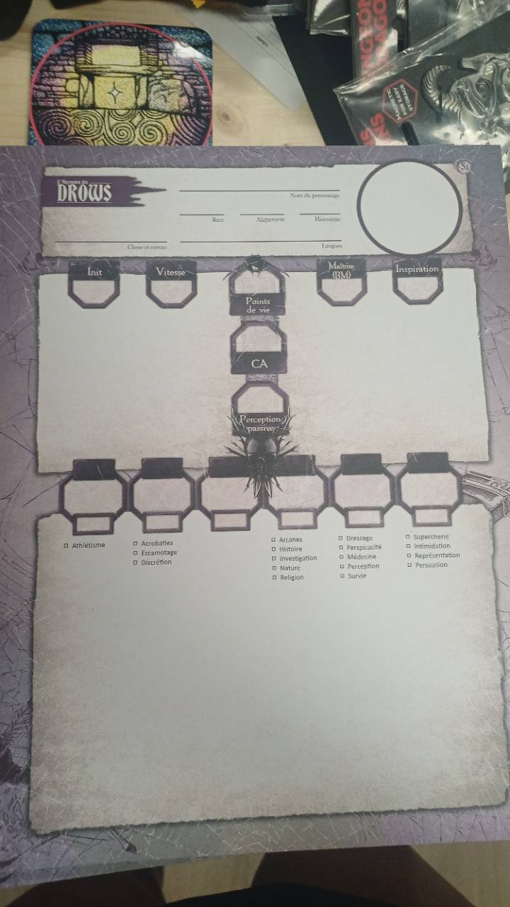 L’Ascension des Drows - Bloc de feuilles de personnage - FR